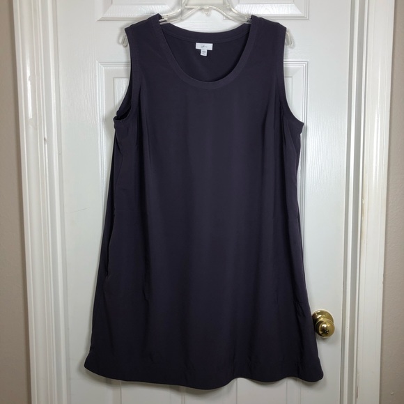 J.Jill Fit On the Go Purple 2 Zipper Side Pockets Travel Tank Dres 1X - Picture 2 of 11